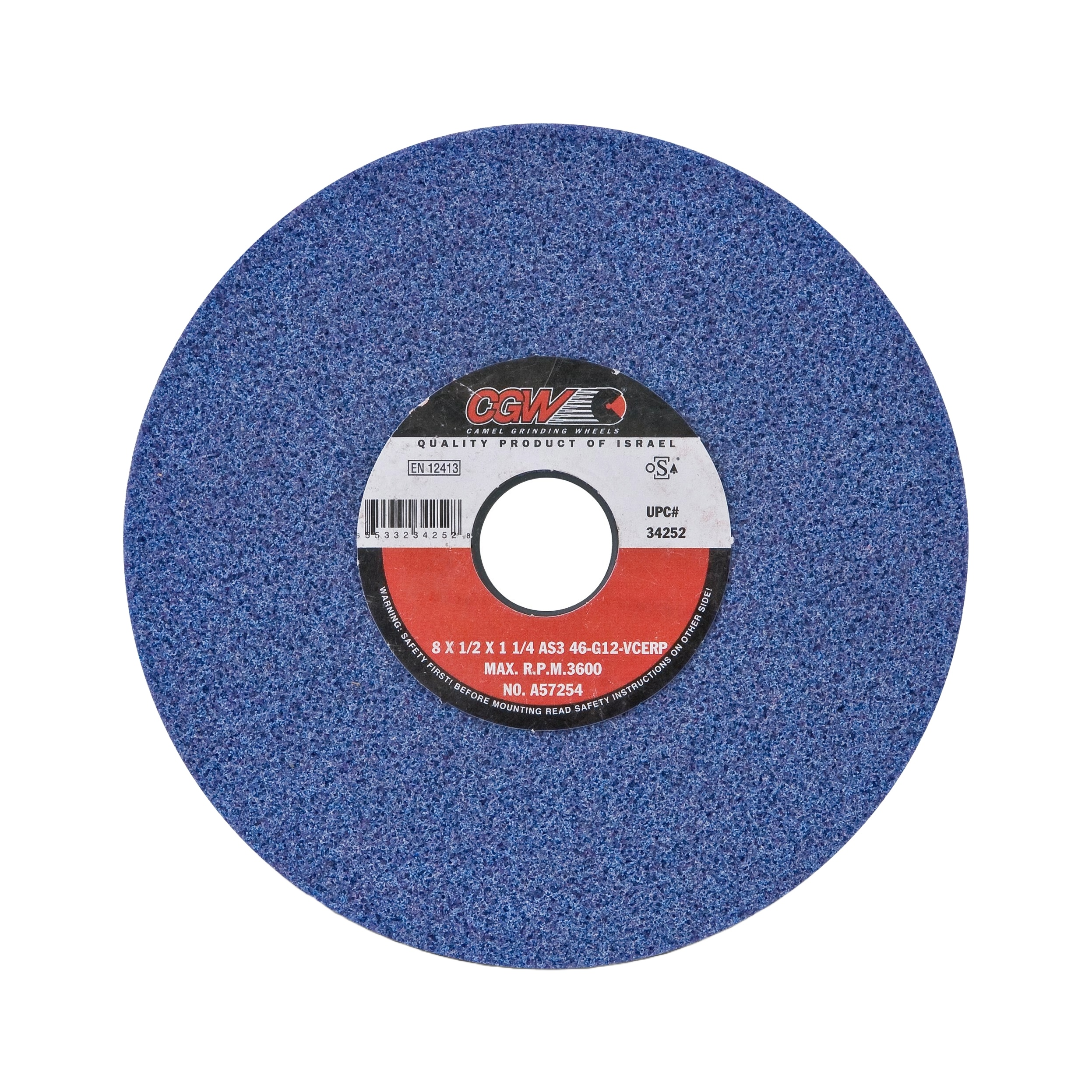Picture of CGW "Camel" Abrasive 7X1/2X1-1/4 T1 As3-60-K-Vd Surface Grinding Wheel